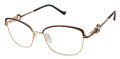 Tura R144 Brown / Gold (BRN) Eyeglasses - Color Image