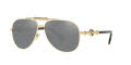 Versace VE2236 Gold / Polarized Grey Mirror Silver Lens (1002Z3) Sunglasses - Color Image