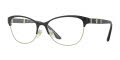 Versace VE1233Q Black-Pale Gold (1366) Eyeglasses - Color Image