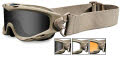 Wiley X Goggles Spear Tan / Smoke Grey - Clear - Light Rust Lenses (SP293T) Sunglasses - Color Image