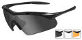 Wiley X WX Vapor Matte Black / Smoke Grey, Clear, and Light Rust Lenses (3502) Sunglasses - Color Image