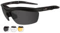 Wiley X Guard Advanced Matte Black / Smoke Grey - Clear - Light Rust Lenses (4006) Sunglasses - Color Image