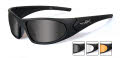 Wiley X Romer III Matte Black / Smoke Grey, Clear and Light Rust Lens (1006) Sunglasses - Color Image