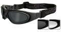 Wiley X Goggles SG-1 Matte Black / Clear - Smoke Grey Lens set (71) Sunglasses - Color Image