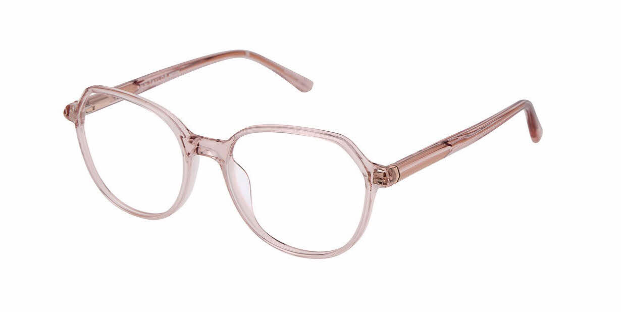 Ann Taylor At356 C03 Transparent Blush Pink Opaque Laminate Eyeglasses 52-16-135 Ann Taylor Glasses from an Authorized Dealer | EyeOns.com main image 3