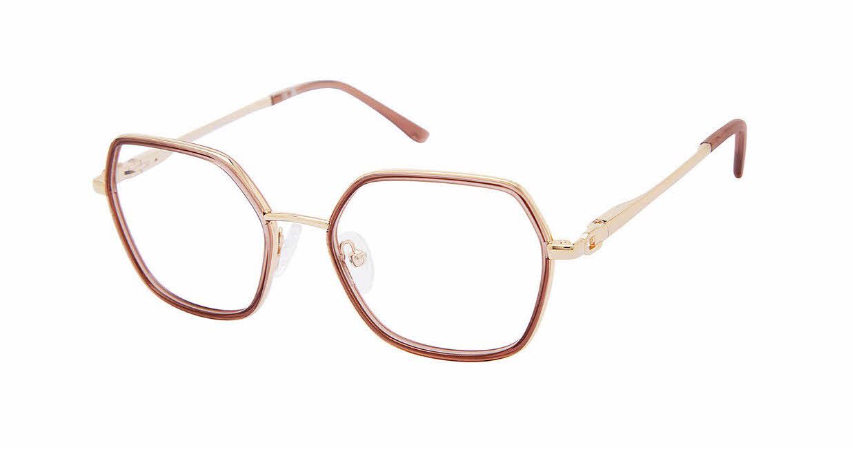 Ann Taylor At356 C03 Transparent Blush Pink Opaque Laminate Eyeglasses 52-16-135 Ann Taylor Glasses from an Authorized Dealer | EyeOns.com main image 2