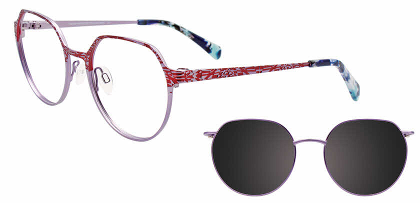 Takumi TK1203 With Magnetic Clip-On Lens Women's Eyeglasses in Purple