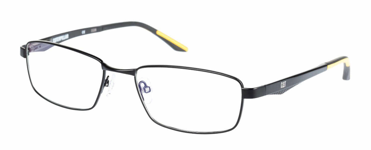 Gafas Graduadas Caterpillar Para Hombre - Montura Negro Mate Con Acetato Y Acero Inoxidable