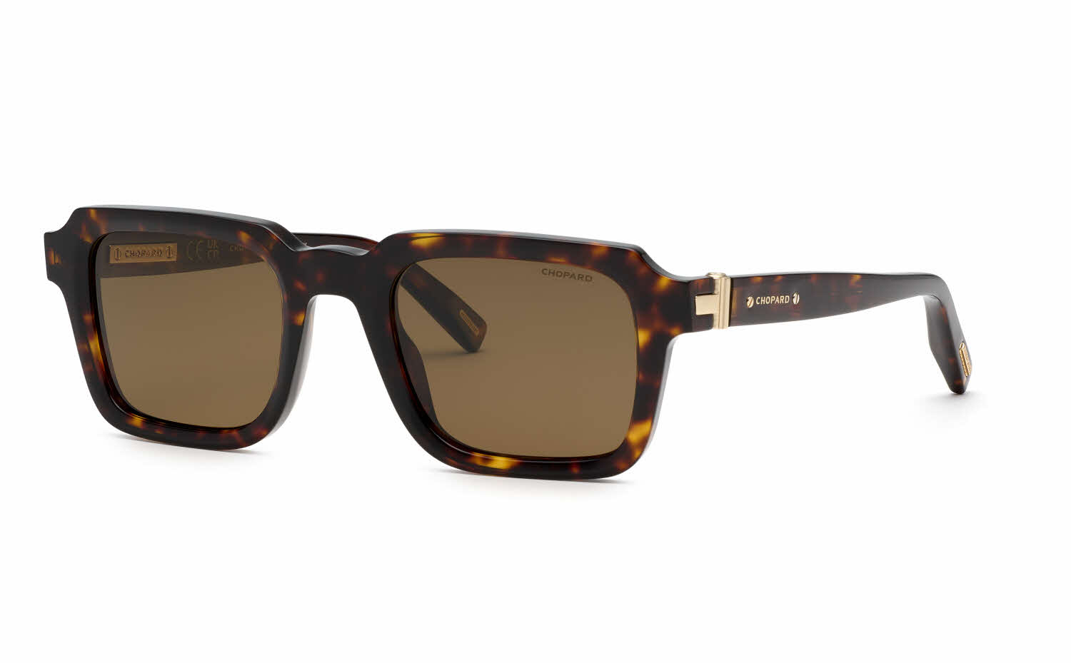 NWT Chopard Sunglasses with Gold and Brown Accents Chopard SCHL23 Aviator Sunglasses | Fashion Eyewear main image 2
