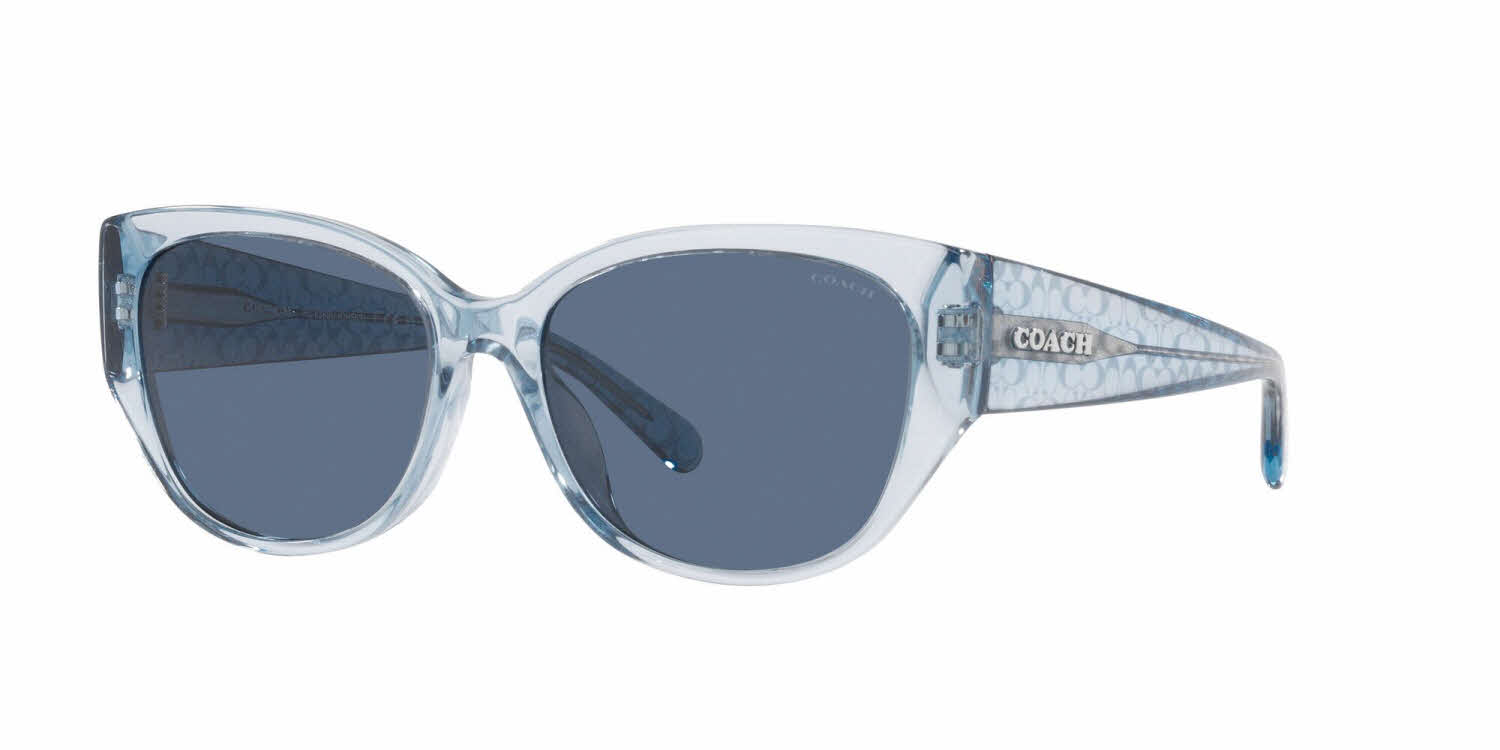 Coach HC8362U Women's Sunglasses, In Transparent Blue / Blue Solid Lens