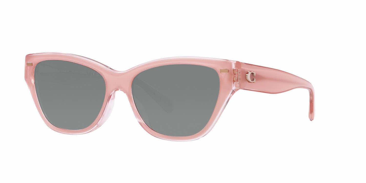 Coach HC8370F Women's Prescription Sunglasses, In Milky Pink/transparent Pink