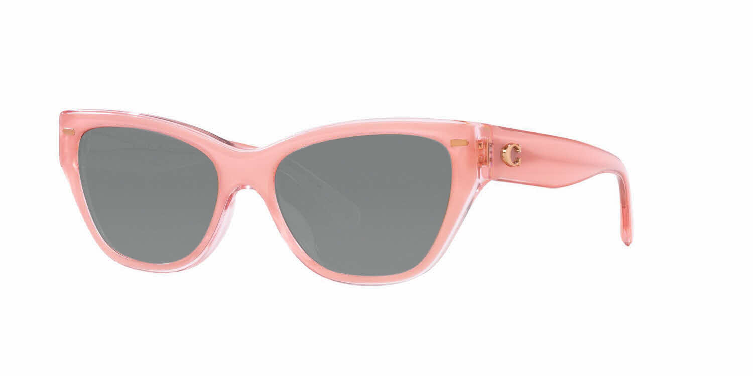 Coach HC8370U Women's Prescription Sunglasses, In Milky Pink/transparent Pink