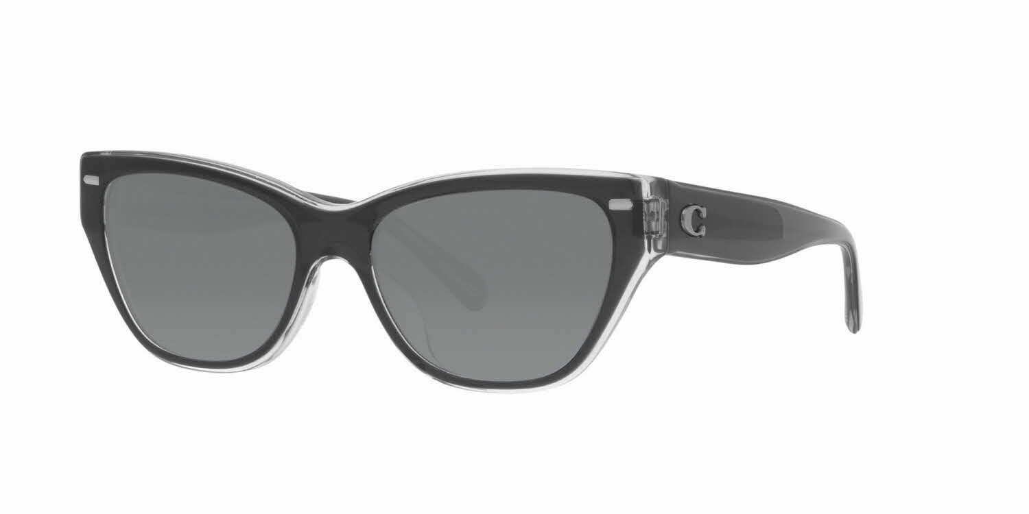 Coach HC8370U Women's Prescription Sunglasses, In Black/transparent Grey