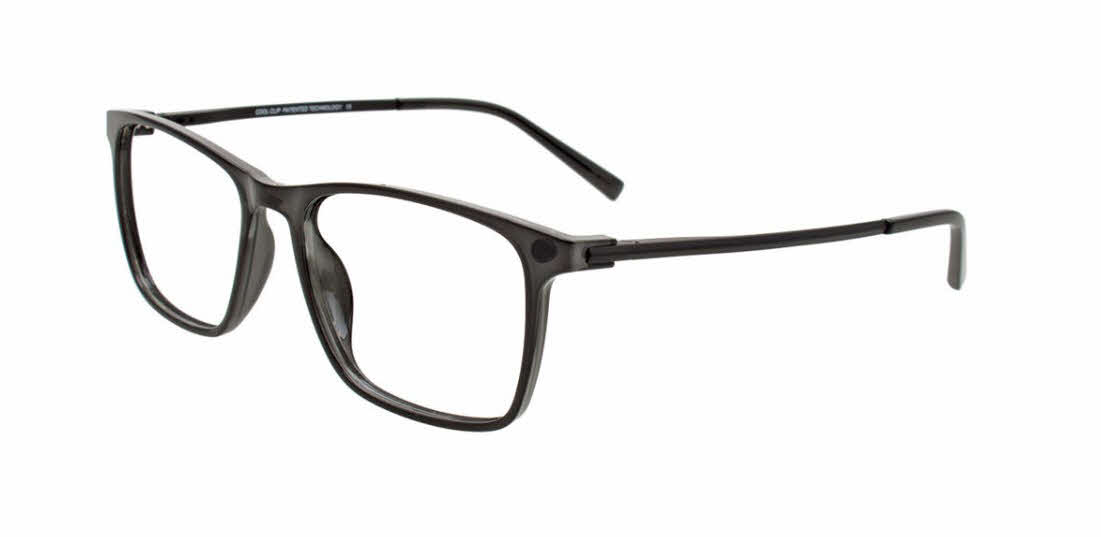 Cool Clip CC863 No Clip-On Lens Men's Eyeglasses in Black