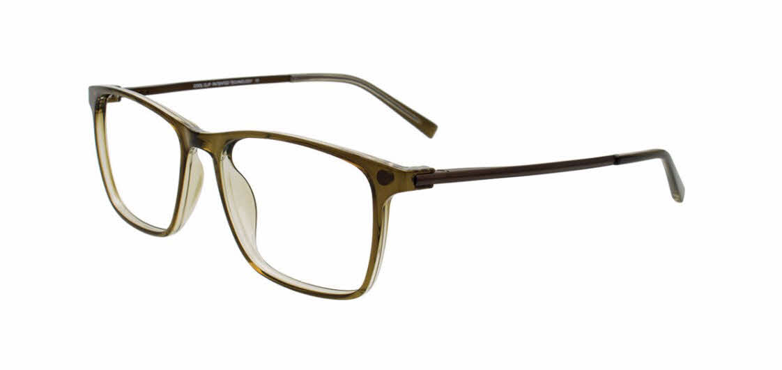 Cool Clip CC863 No Clip-On Lens Men's Eyeglasses in Brown