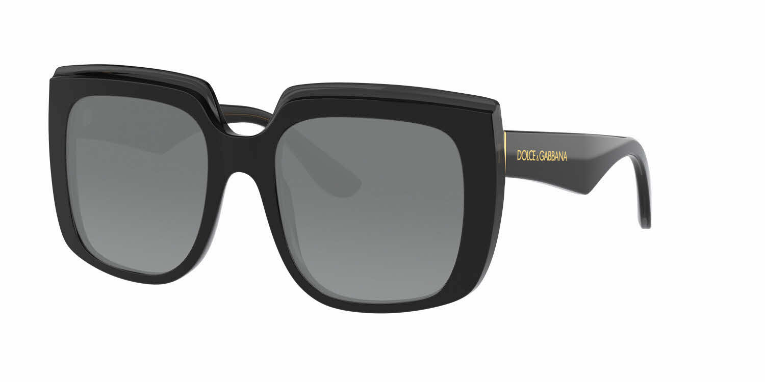 Dolce & Gabbana DG4414 Women's Prescription Sunglasses, In Black On Transparent