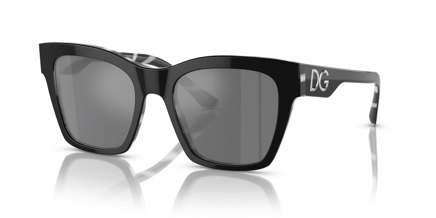 Dolce & Gabbana Sunglasses DG4384 3372/6G Black on Zebra with Grey Mirror Lenses Dolce & Gabbana DG4384 – Mafami Eyewear main image 4