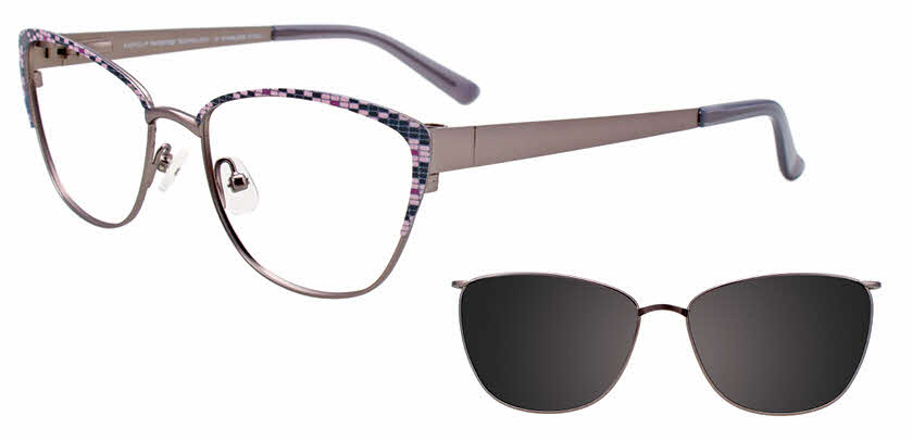 Visit Eyeglasses EasyClip EC482 With Magnetic Clip-On Lens Image 1