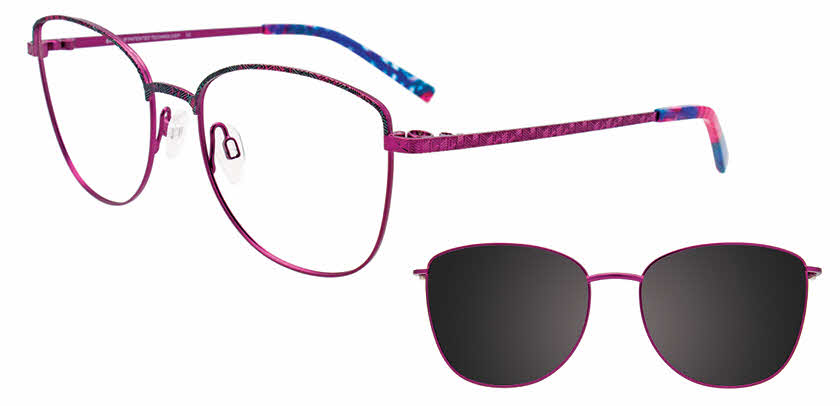 Visit Eyeglasses EasyClip EC523 With Magnetic Clip-On Lens Image 1