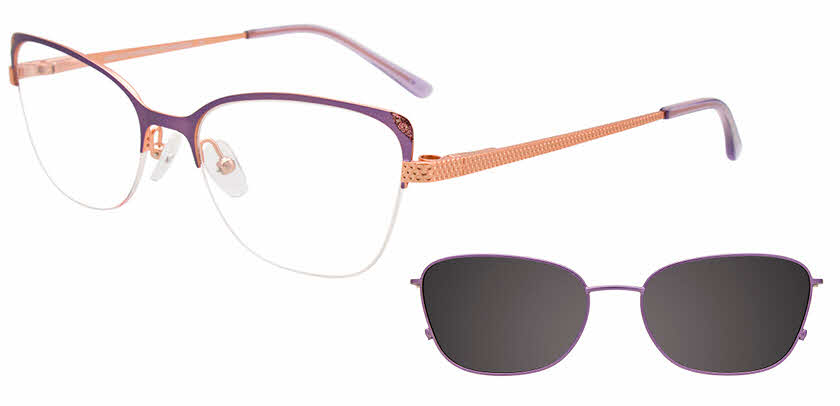 Visit Eyeglasses EasyClip EC539 With Magnetic Clip-On Lens Image 1