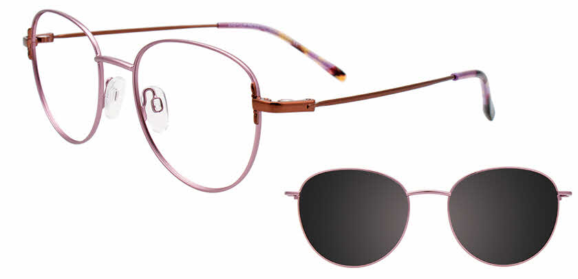 EasyClip EC553 With Magnetic Clip-On Lens Womens Eyeglasses in Pink 150$