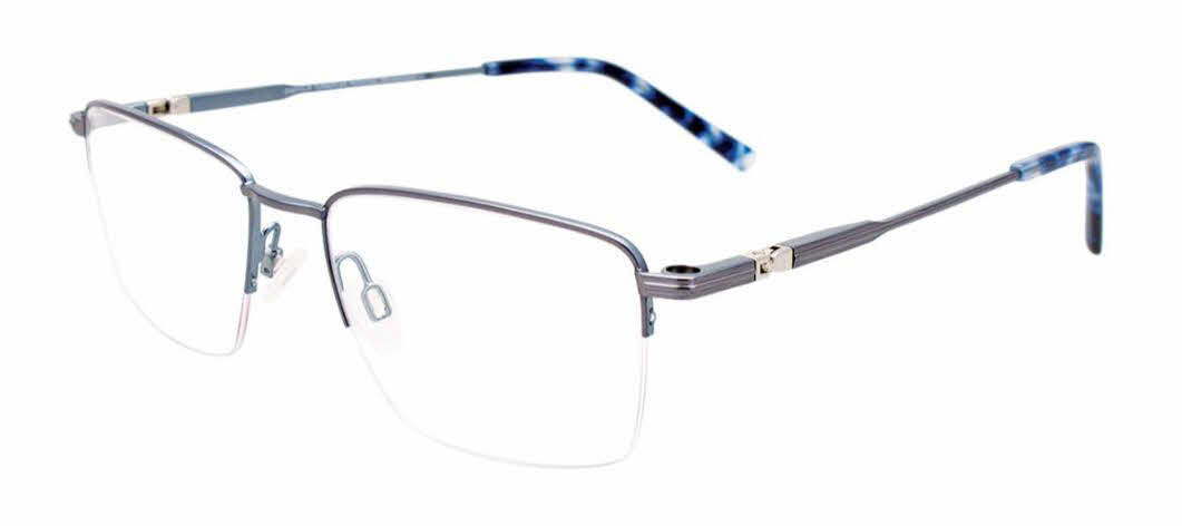 EasyClip EC560 With Magnetic Clip-On Lens Men's Eyeglasses In Blue
