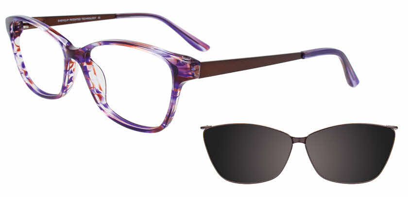 Visit Eyeglasses EasyClip EC562 With Magnetic Clip-On Lens Image 1