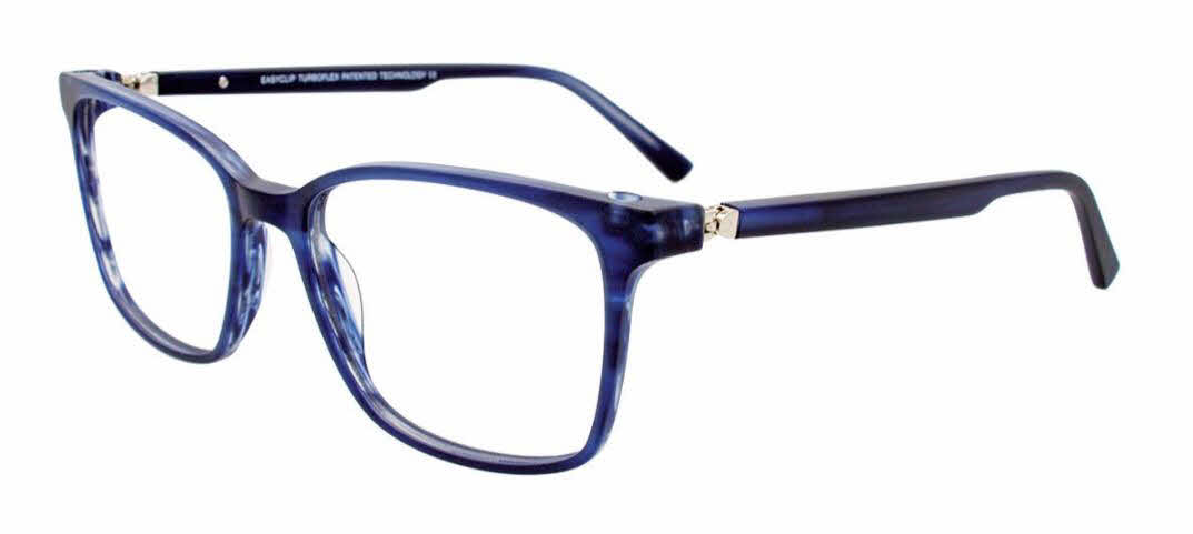 EasyClip EC564 With Magnetic Clip-On Lens Men's Eyeglasses In Blue