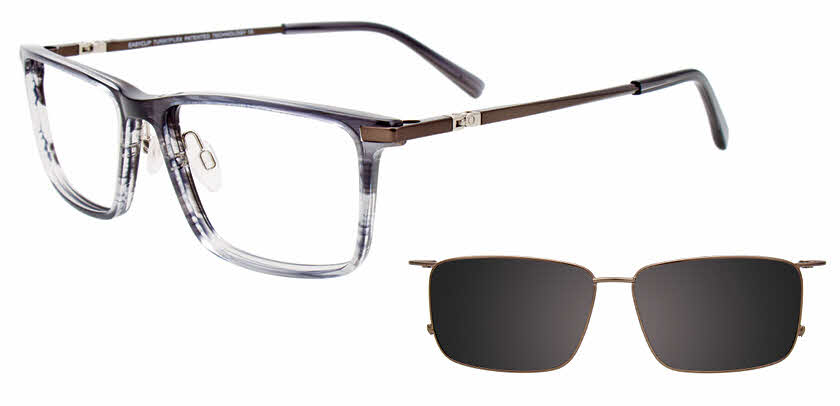 EasyClip EC590 With Magnetic Clip-On Lens Mens Eyeglasses in Grey 150$