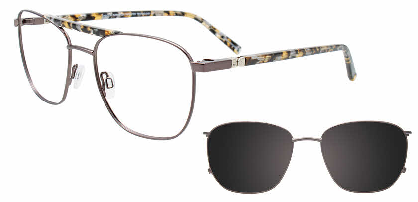 EasyClip EC674 With Magnetic Clip-On Lens Men's Eyeglasses in Tortoise