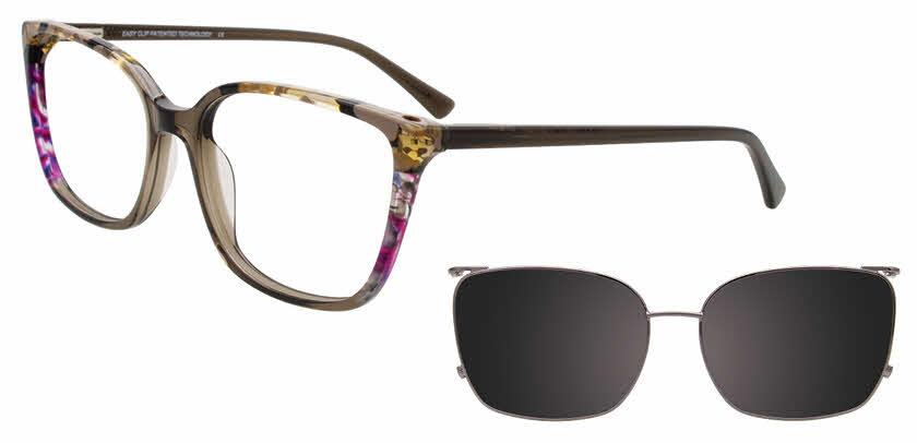 Visit Eyeglasses EasyClip EC706 with Magnetic Clip On Lens Image 1