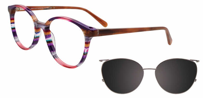 Visit Eyeglasses EasyClip EC709 with Magnetic Clip On Lens Image 1