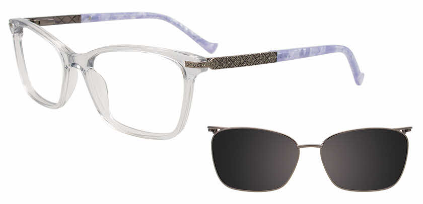 EasyClip EC723 With Magnetic Clip-On Lens Womens Eyeglasses in Grey 150$