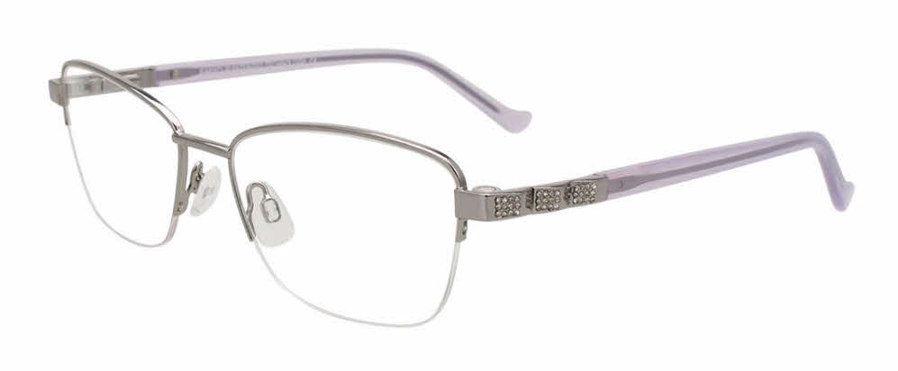 EasyClip EC724 with Magnetic Clip On Lens Women's Eyeglasses in Silver