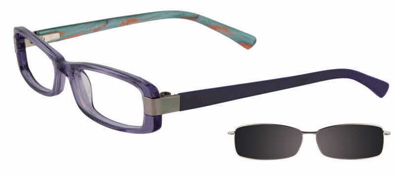 EasyClip EC190 With Magnetic Clip-On Lens Women's Eyeglasses In Purple