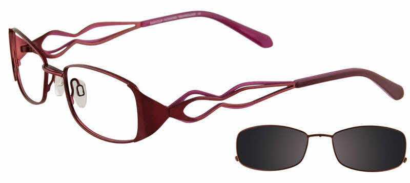 EasyClip EC225 With Magnetic Clip-On Lens Women's Eyeglasses In Pink