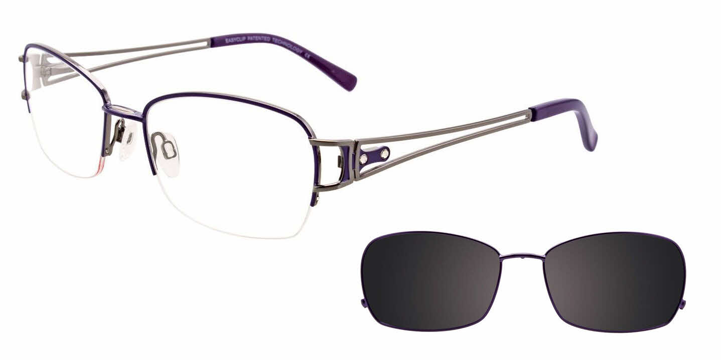 Visit Eyeglasses EasyClip EC322 With Magnetic Clip-On Lens Image 1