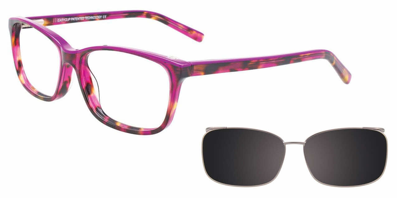Visit Eyeglasses EasyClip EC449 With Magnetic Clip-On Lens Image 1
