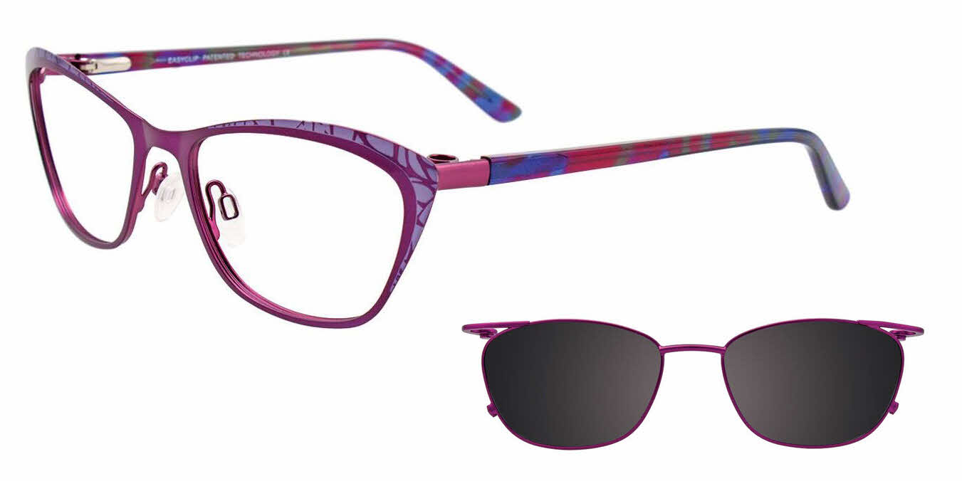 Visit Eyeglasses EasyClip EC456 With Magnetic Clip-On Lens Image 1
