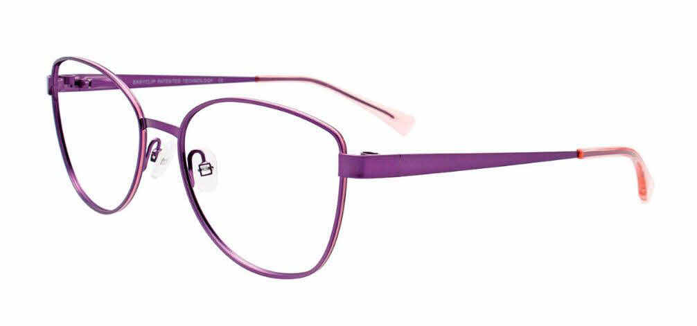 EasyClip EC534 With Magnetic Clip-On Lens Women's Eyeglasses In Purple