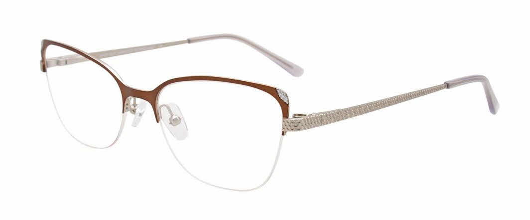 EasyClip EC539 With Magnetic Clip-On Lens Women's Eyeglasses In Brown