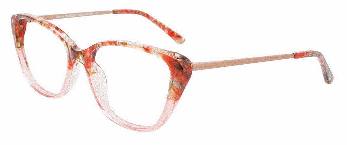 EasyClip EC552 With Magnetic Clip-On Lens Women's Eyeglasses In Red