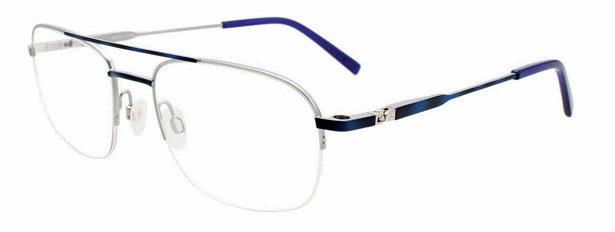 EasyClip EC561 With Magnetic Clip-On Lens Men's Eyeglasses In Silver