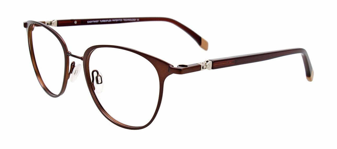 Easytwist N Clip CT266 With Magnetic Clip-On Lens Men's Eyeglasses In Brown