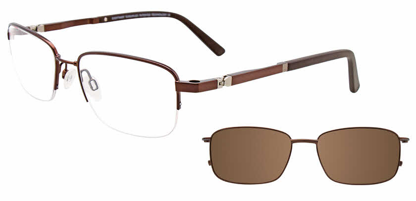 Easytwist N Clip CT255-With Magnetic Clip-On Lens Mens Eyeglasses in Brown 186$