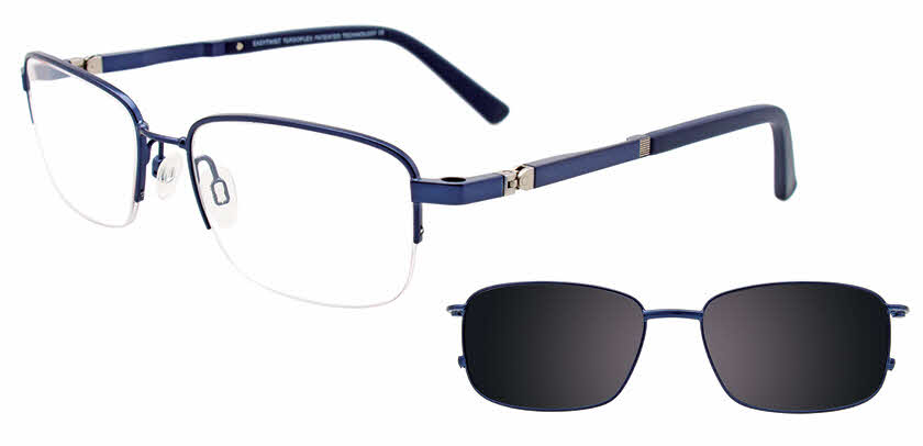 Easytwist N Clip CT255-With Magnetic Clip-On Lens Mens Eyeglasses in Blue 186$
