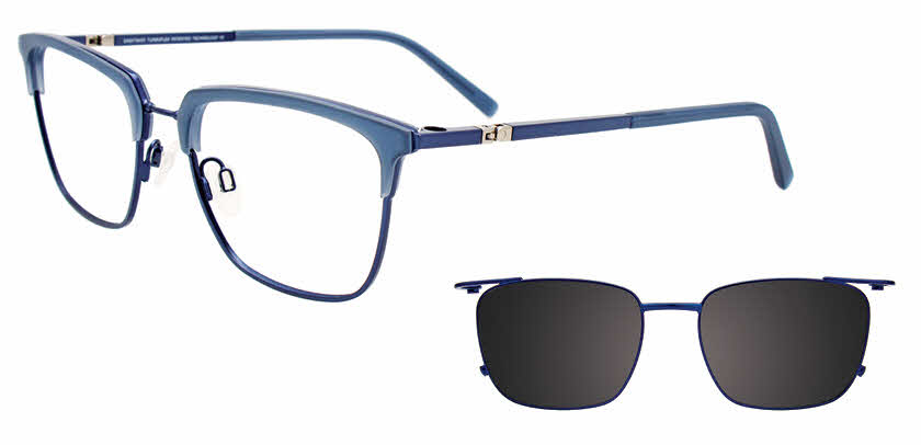 Easytwist N Clip CT275 With Magnetic Clip-On Lens Men's Eyeglasses in Blue