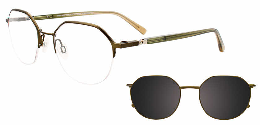 Easytwist N Clip CT278 With Magnetic Clip-On Lens Mens Eyeglasses in Green 186$
