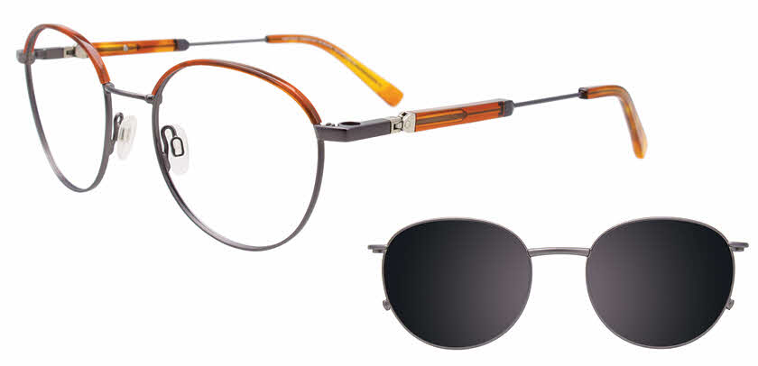 Easytwist N Clip CT284 with Magnetic Clip On Lens Men's Eyeglasses in Gunmetal