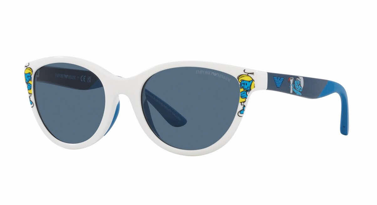 Emporio Armani Kids EK4003 Sunglasses, In Shiny-White / Dark-Blue